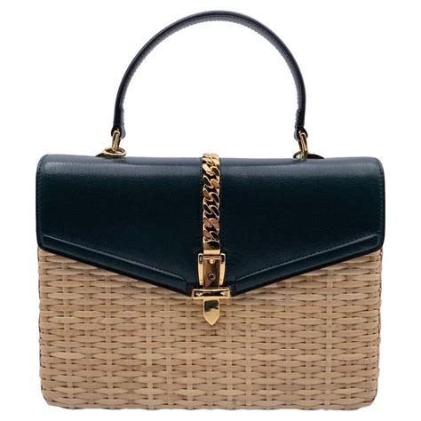 rattan gucci bag|gucci straw bags.